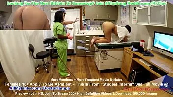 Play $clov - nurse lenna lux examines standardize patient stefania mafra while doctor tampa watches during 1st day of student clinical rounds at girlsgonegyno.com