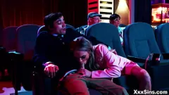 play Cinema Chaos: Teen Couple Athena Faris & Ricky Spanish Caught Having Public Sex by Syren DeMer & Dick Chibbles